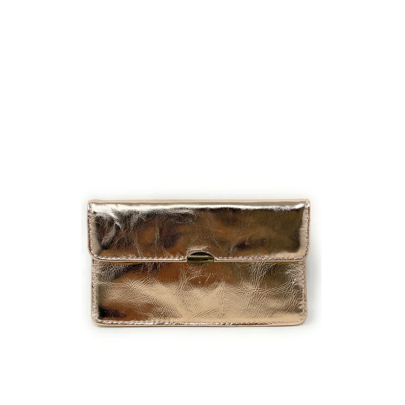 Pochette porte-monnaie en cuir métallisé IMPRO Rose gold