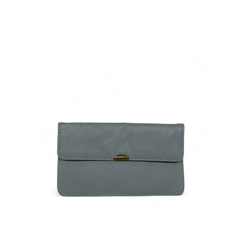 Pochette porte-monnaie en cuir lisse IMPRO Gris pigeon