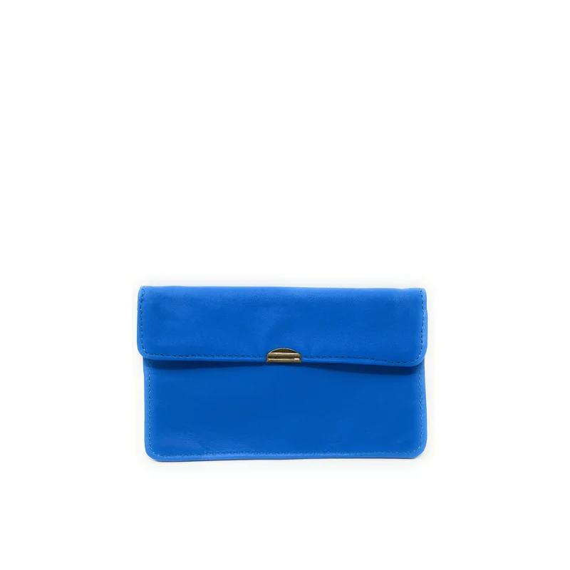 Pochette porte-monnaie en cuir lisse IMPRO Bleu