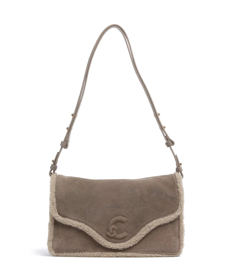 Coccinelle C-Me Softy Suede Sac porté épaule warm taupe