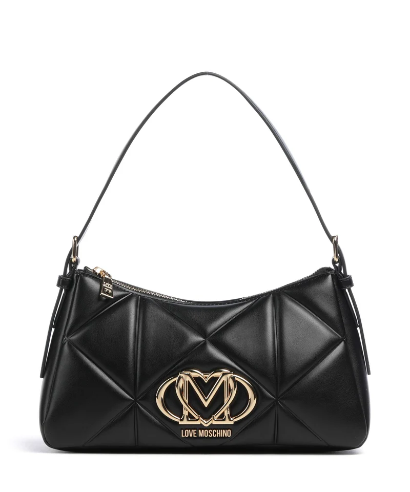 Love Moschino Embossed Q Sac porté épaule nero