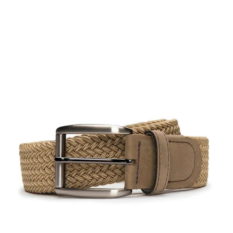Ceinture tressée vegan pour homme Camel - Prat