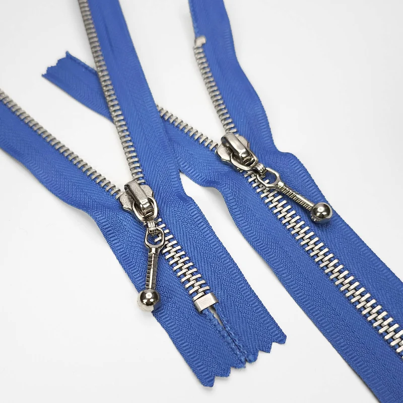 Fermeture Éclair À Bout Fermé | Métal | Bleu | #5 | 9'' - 23 cm