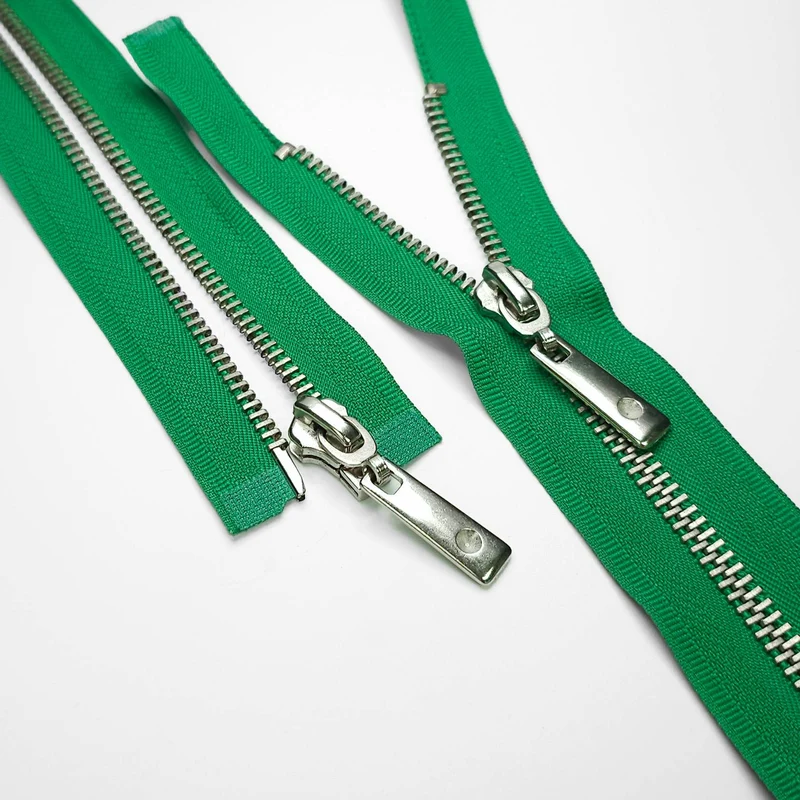 Fermeture éclair Séparable | Métal | Verte | #5 | 21" - 53 cm
