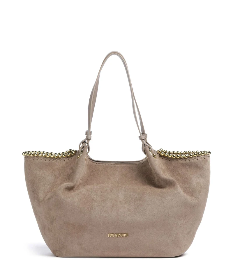 Love Moschino Gold Bead Cabas sabbia