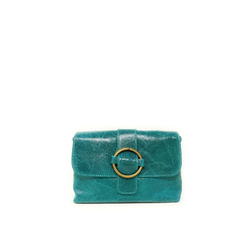 Mini sac en cuir lisse VERONE Bleu turquoise