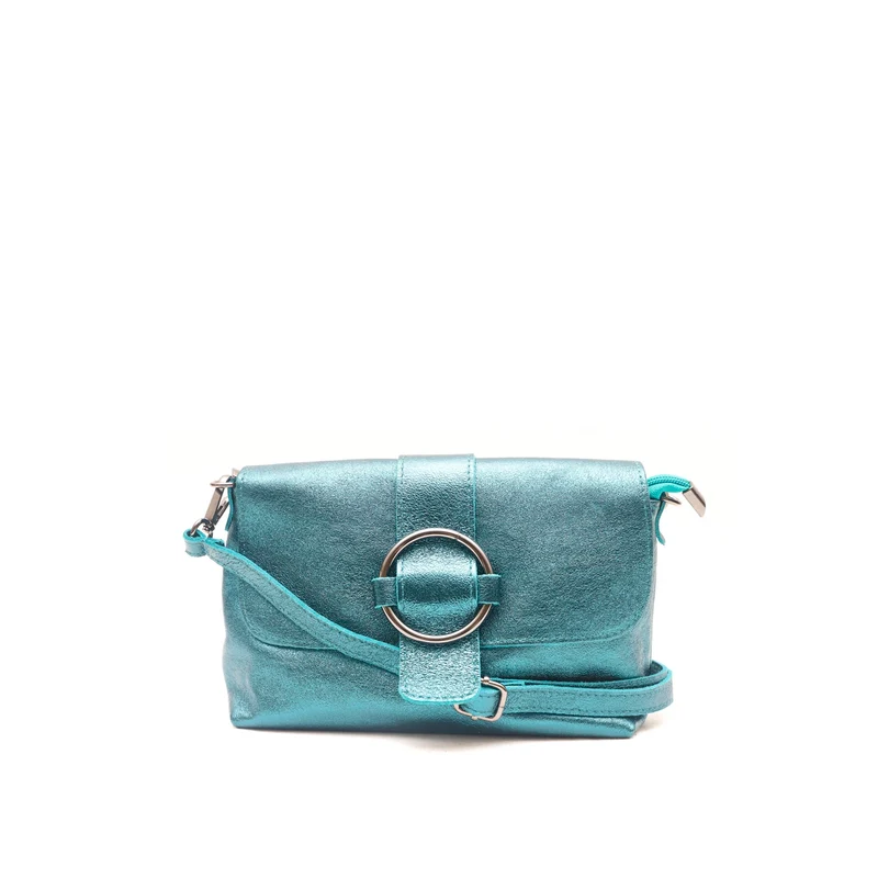 Mini sac en cuir irisé VERONE Turquoise irisé