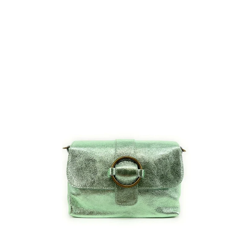 Mini sac en cuir irisé VERONE Menthe givrée