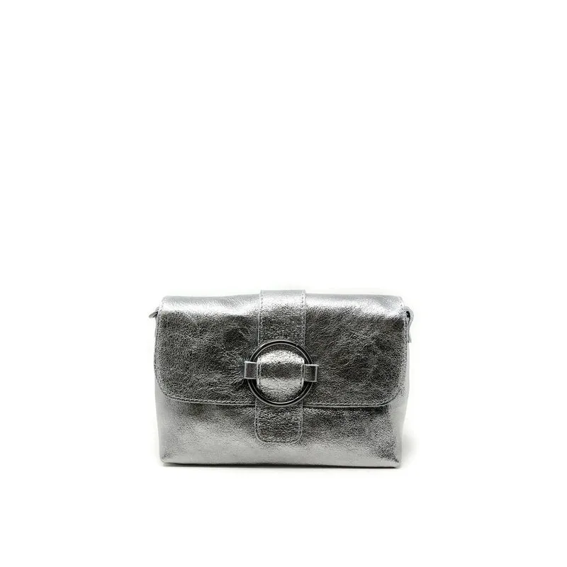 Mini sac en cuir irisé VERONE Argent moyen