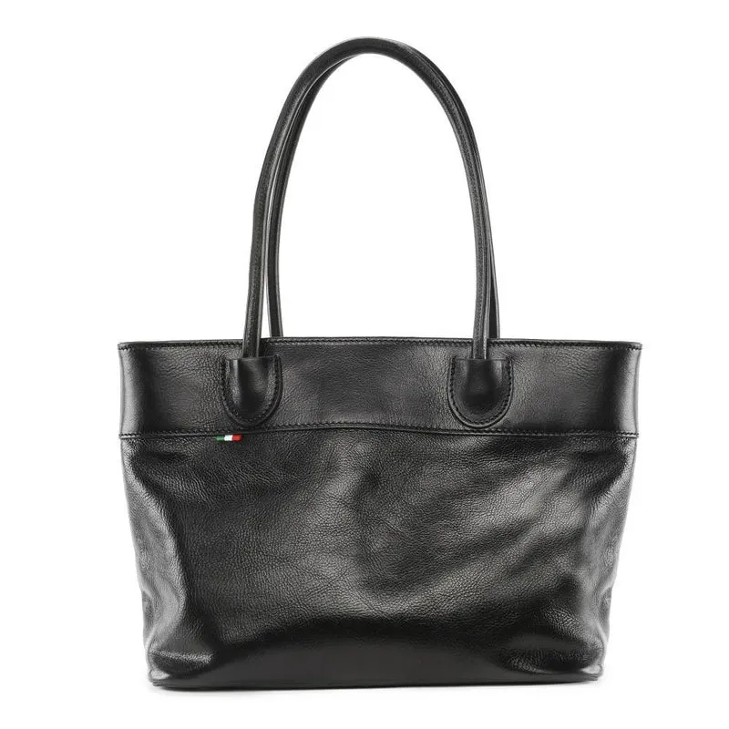 Sac cabas en cuir lisse ORLANDO Noir