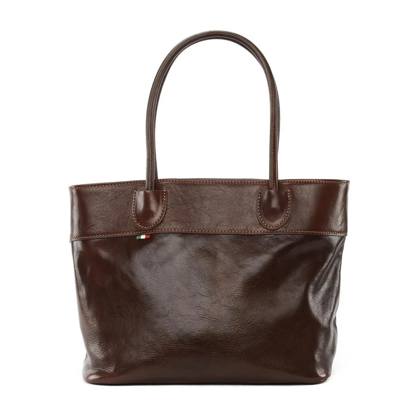 Sac cabas en cuir lisse ORLANDO Châtaigne