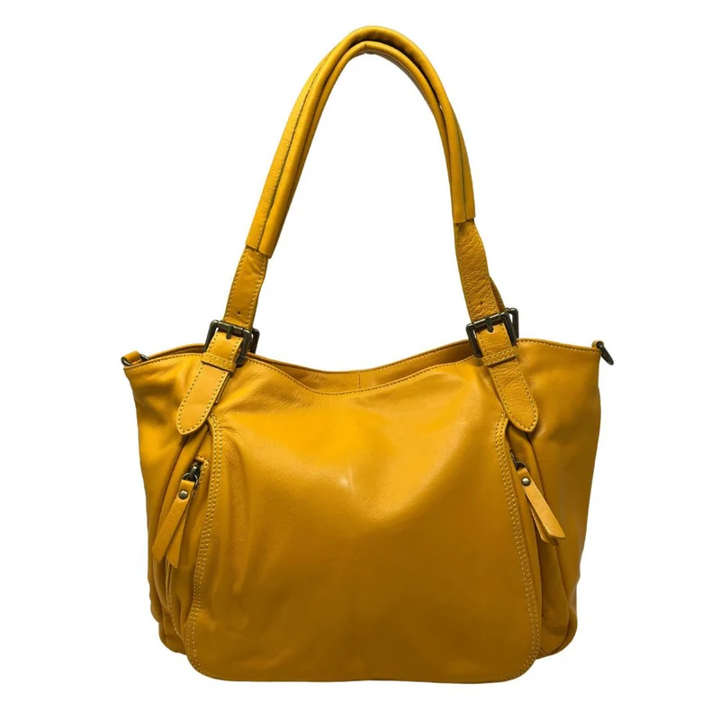Sac en cuir lisse ELTON Safran