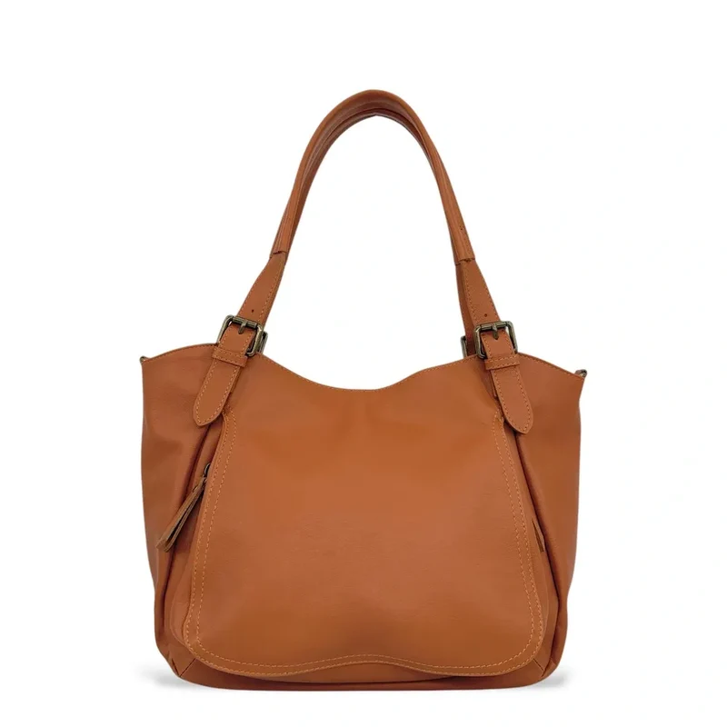 Sac en cuir lisse ELTON Cognac