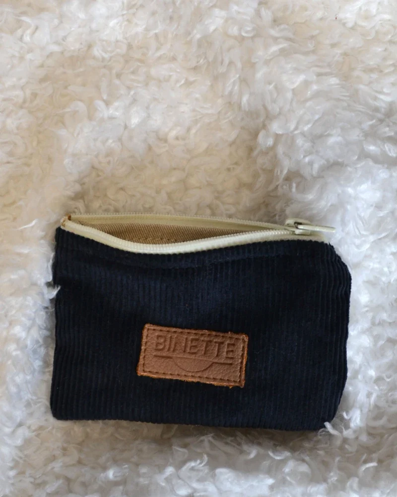 Pochette porte monnaire velourss cotelé