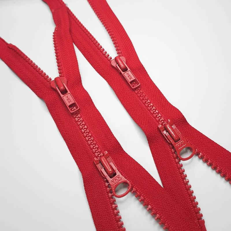 YKK | Fermeture éclair séparable | Plastique | Deux curseurs | Rouge | #2 | 5 17/3'' - 4 cm