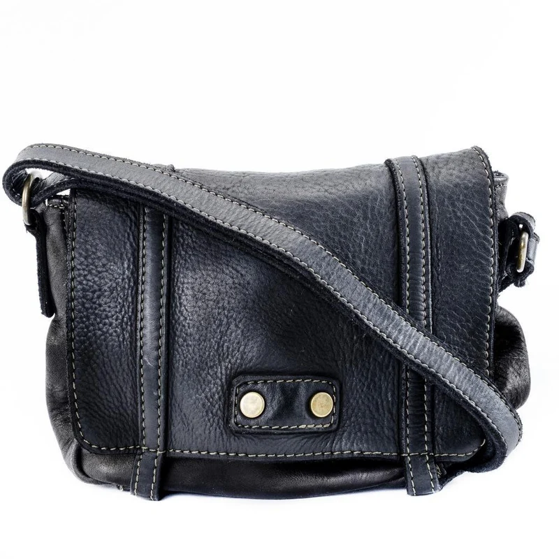 Sac à main en cuir souple vintage MELBOURNE Noir