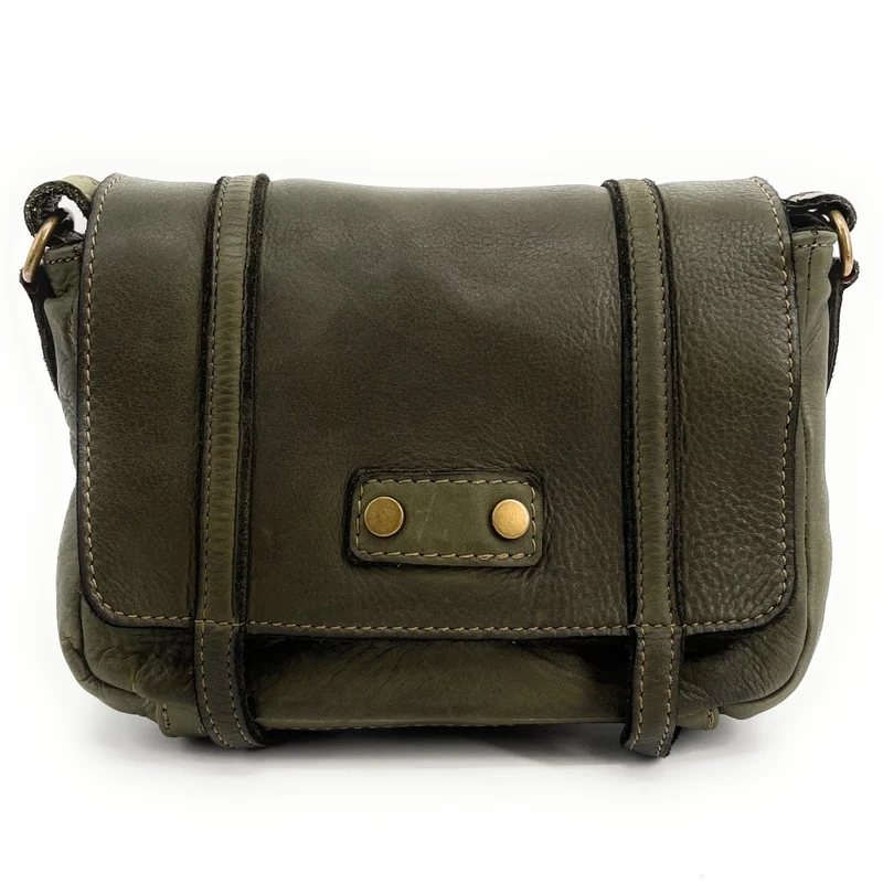 Sac à main en cuir souple vintage MELBOURNE Kaki
