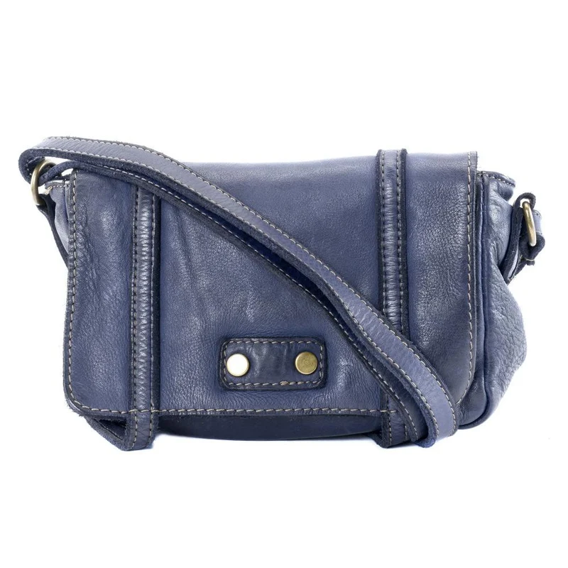 Sac à main en cuir souple vintage MELBOURNE Bleu marine