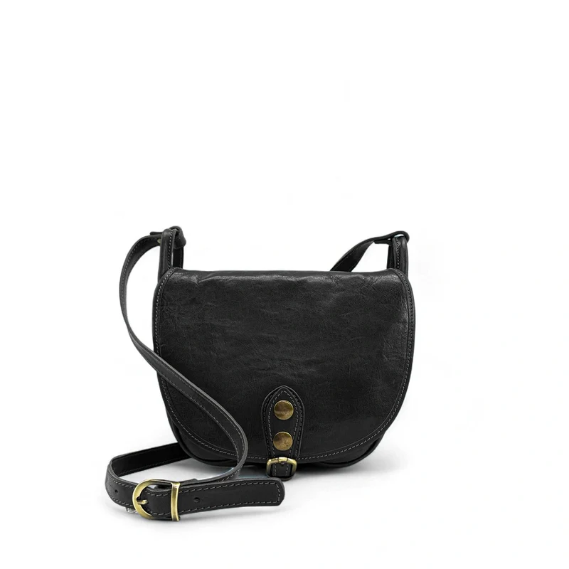 Sac bandoulière en cuir lisse LITTLE VERLAINE Noir