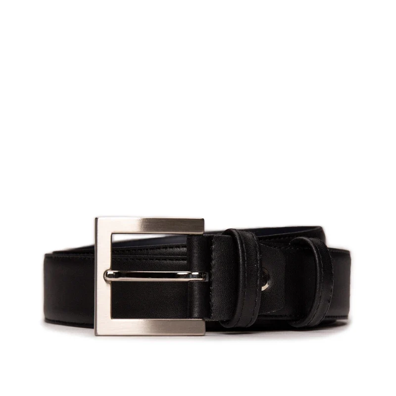 Ceinture lisse végane homme Bruc noir