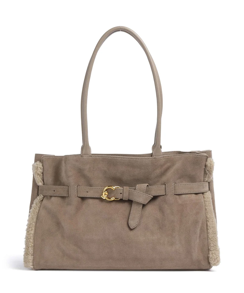 Coccinelle Sabine Soft Suede Cabas warm taupe