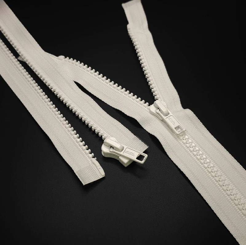KKF | Fermeture éclair séparable | Plastique | Blanc | #5 | 26'' - 66 cm