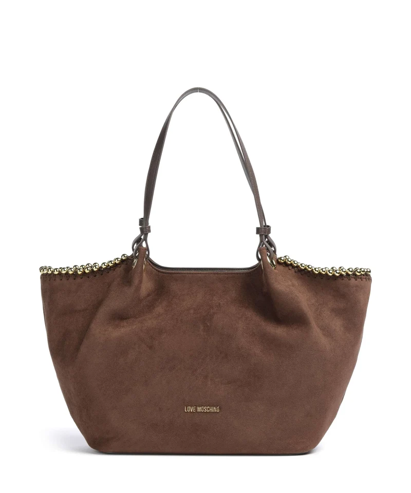 Love Moschino Gold Bead Cabas cioccolato