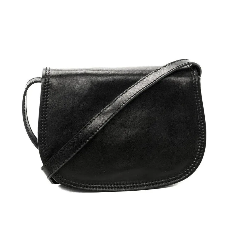 Sac bandoulière en cuir lisse SPENCER Noir