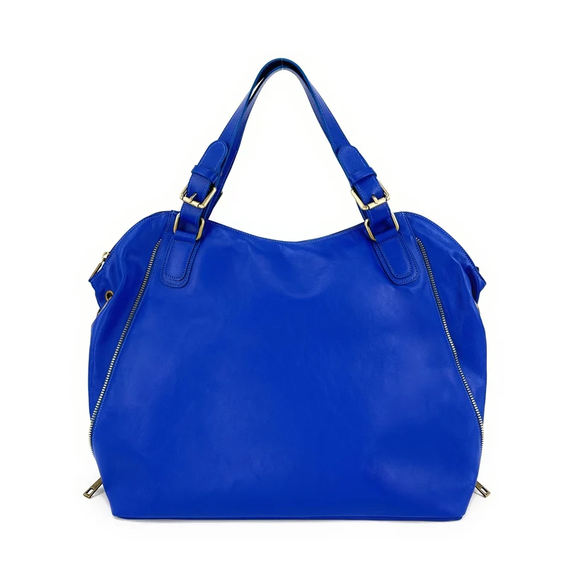 Sac porté épaule en cuir lisse CAMELIA Bleu roi