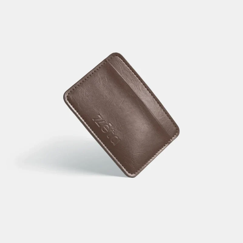 Porte-cartes unisexe végan marron