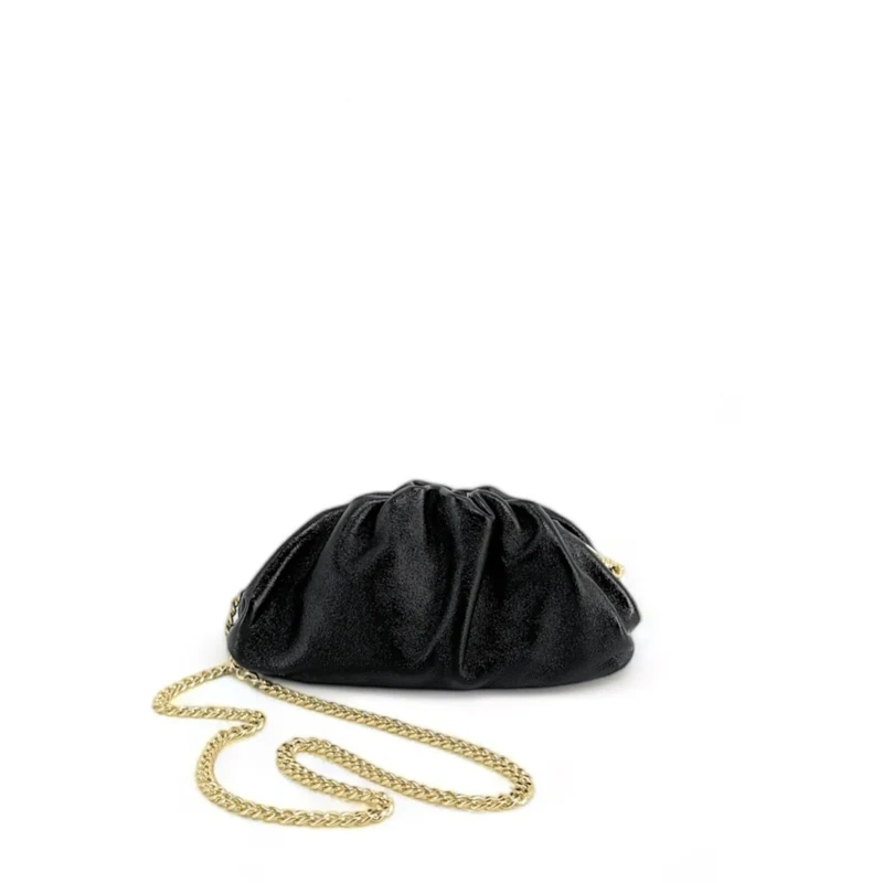 Mini-sac à main pouch en cuir irisé RIO Noir irisé