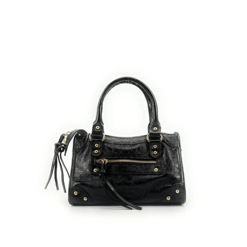 Mini-sac en cuir irisé TAO Noir irisé
