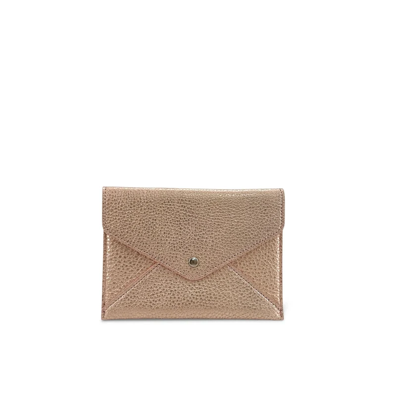 Pochette enveloppe en cuir irisé ROMY Rose gold