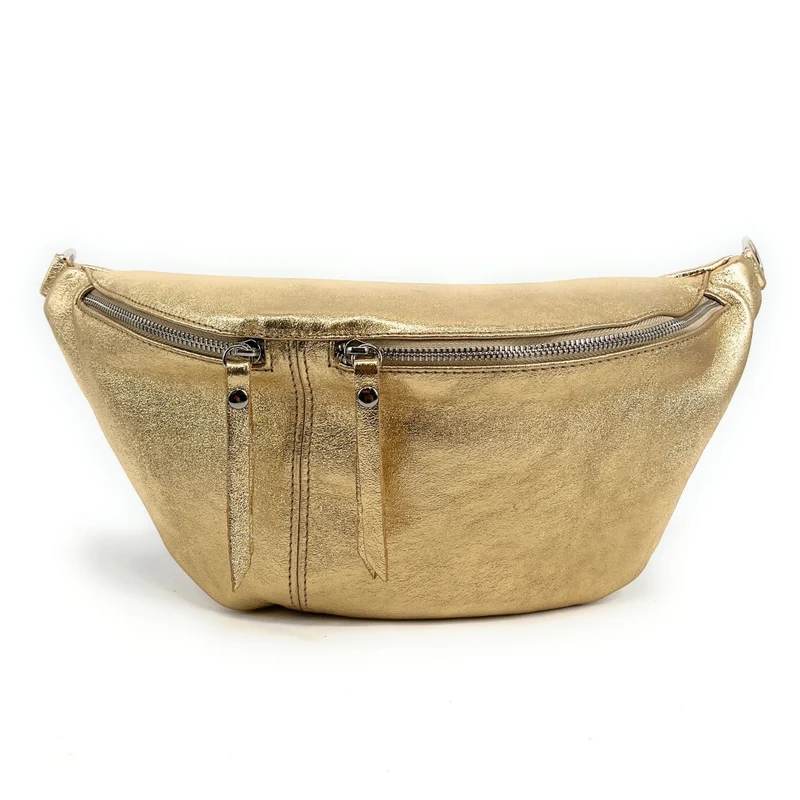 Sac banane en cuir irisé LILOU GLOW Or