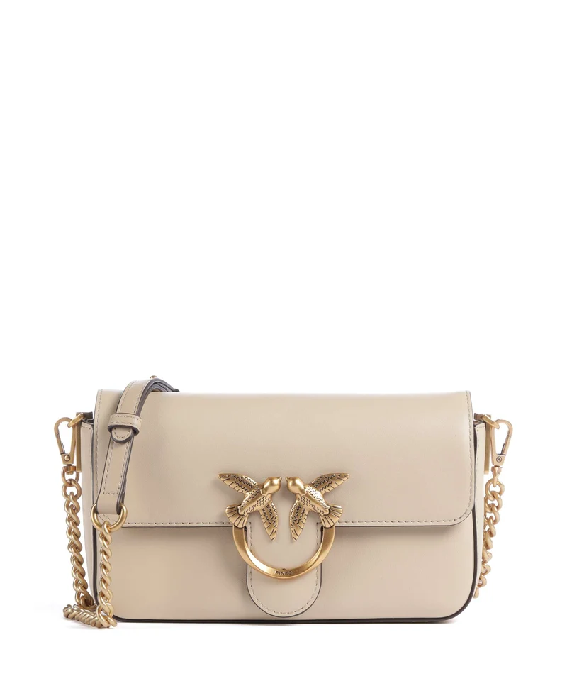 Pinko Love One Mini Slouchy Sac bandoulière beige/grigio fumo/antique gold