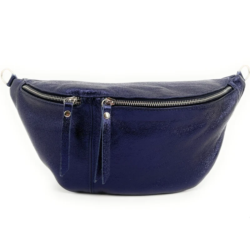 Sac banane en cuir irisé LILOU GLOW Nuit étoilée