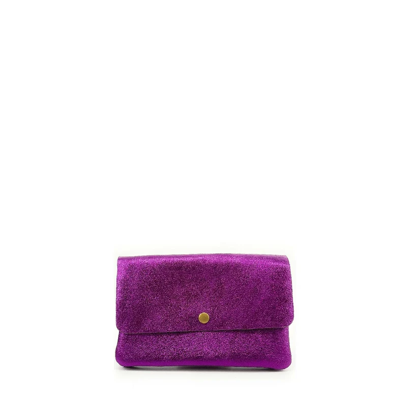 Sac pochette en cuir irisé MAELIA Violine
