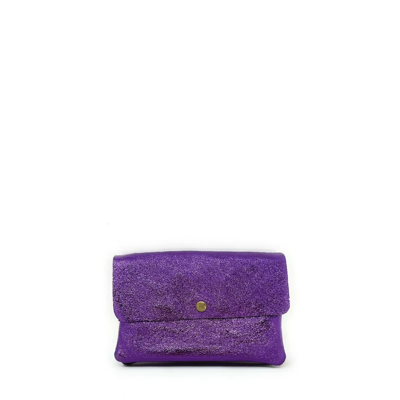 Sac pochette en cuir irisé MAELIA Violet améthyste
