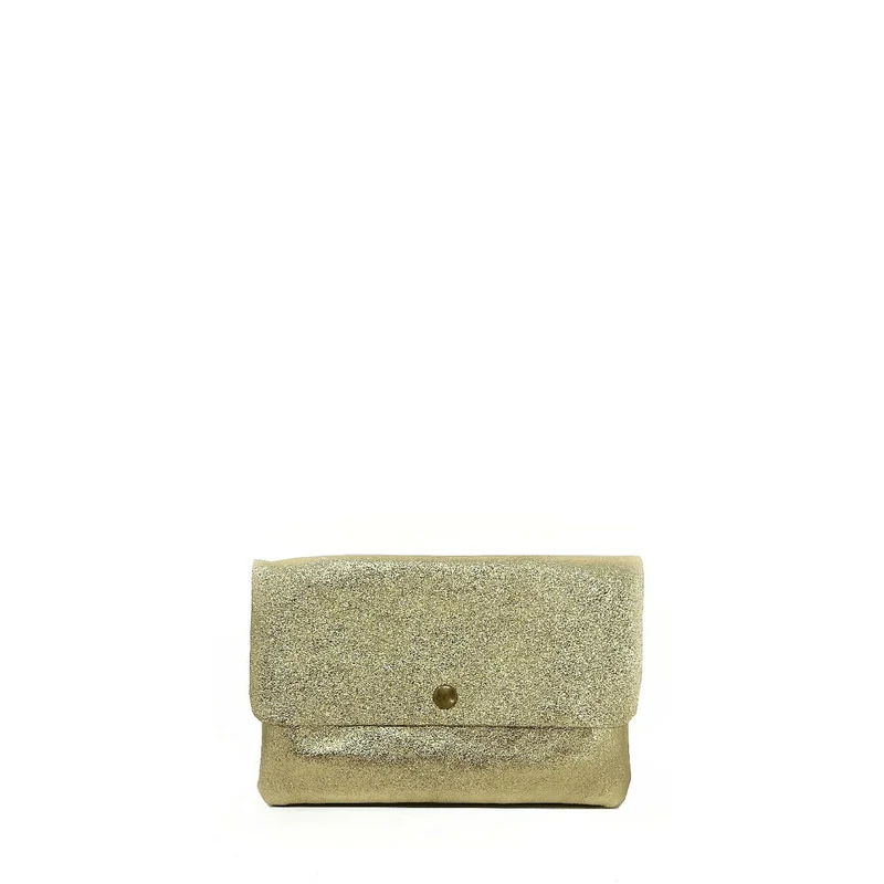 Sac pochette en cuir irisé MAELIA Or