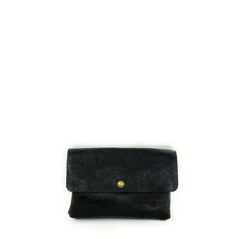 Sac pochette en cuir irisé MAELIA Noir