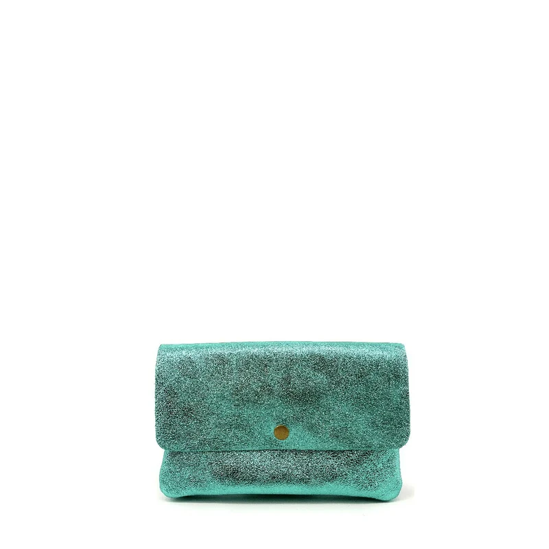 Sac pochette en cuir irisé MAELIA Lagon