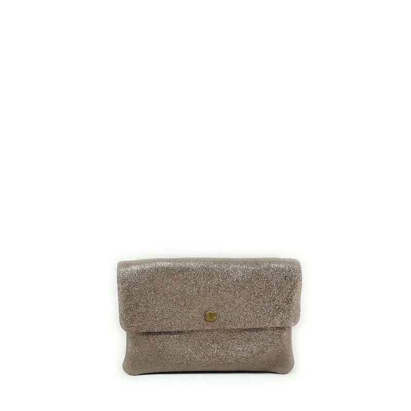 Sac pochette en cuir irisé MAELIA Champagne irisé