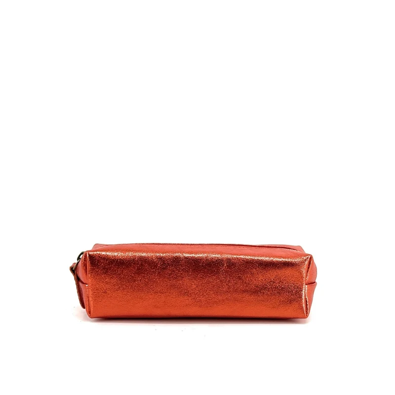 Trousse en cuir irisé TICTOC GLOW Orange irisé