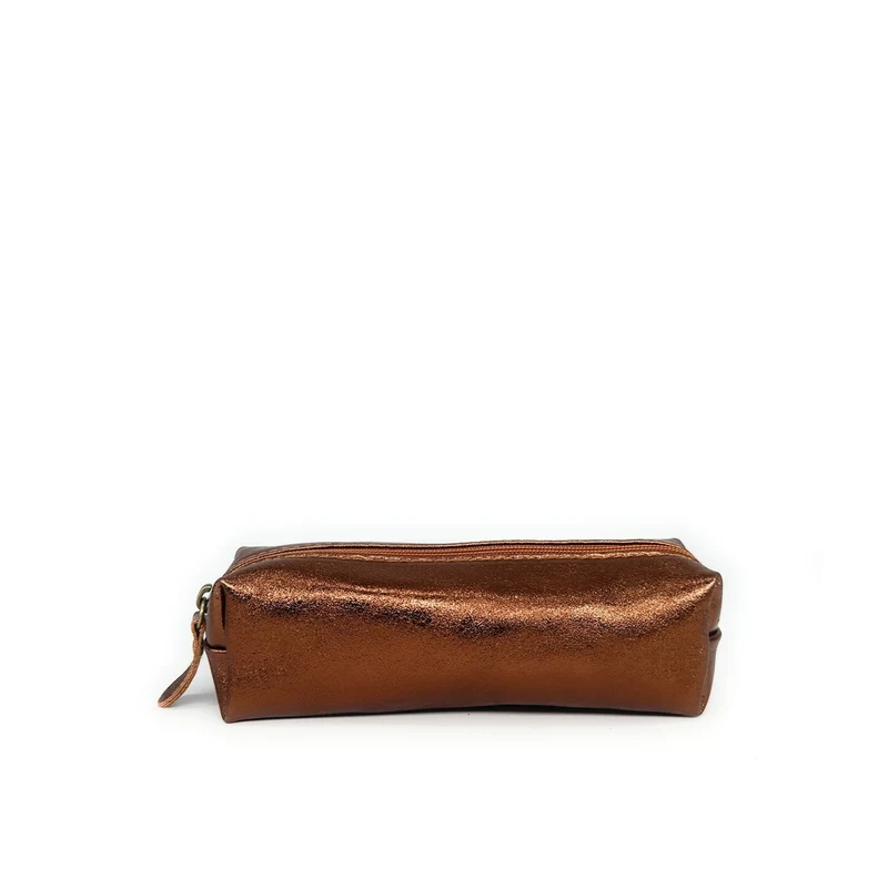 Trousse en cuir irisé TICTOC GLOW Bronze