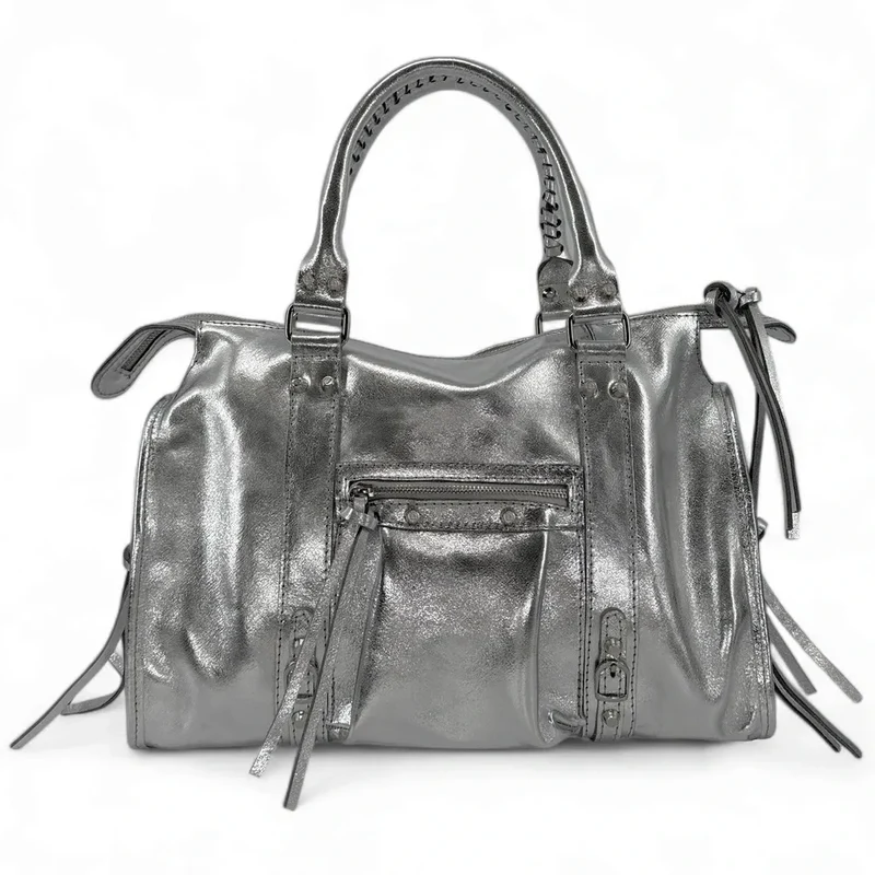 Sac à main en cuir irisé SANDSTORM SILVER Argent