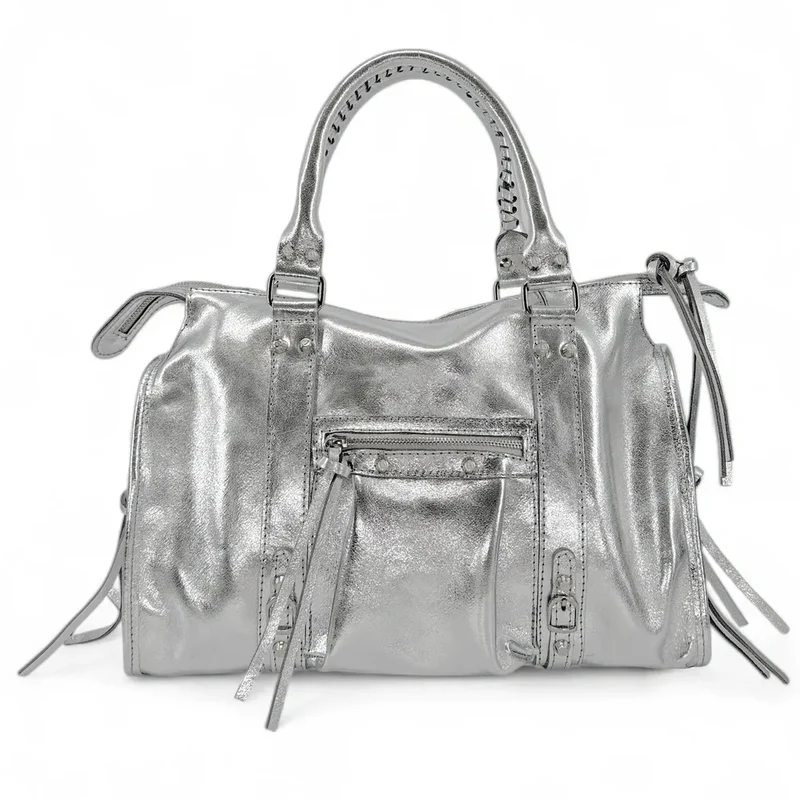 Sac à main en cuir irisé SANDSTORM SILVER Argent clair