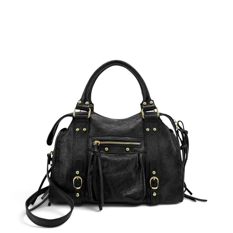 Sac à main en cuir irisé SANDSTORM GOLD Noir irisé