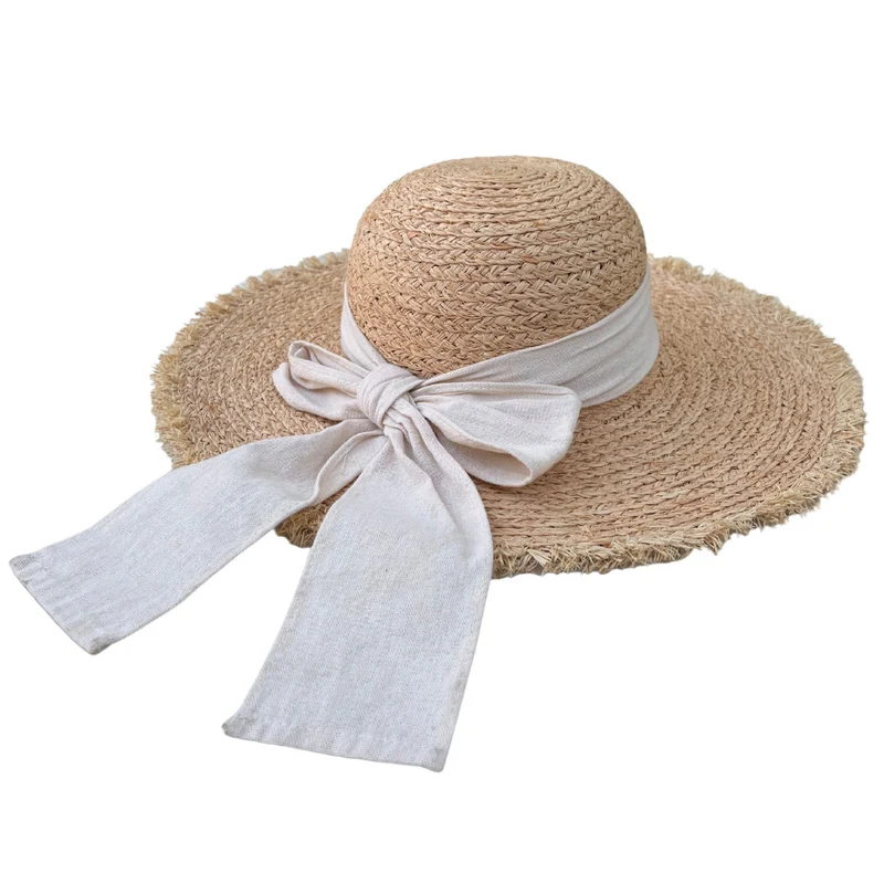 Chapeau en paille tressé CANOPEE Beige crème