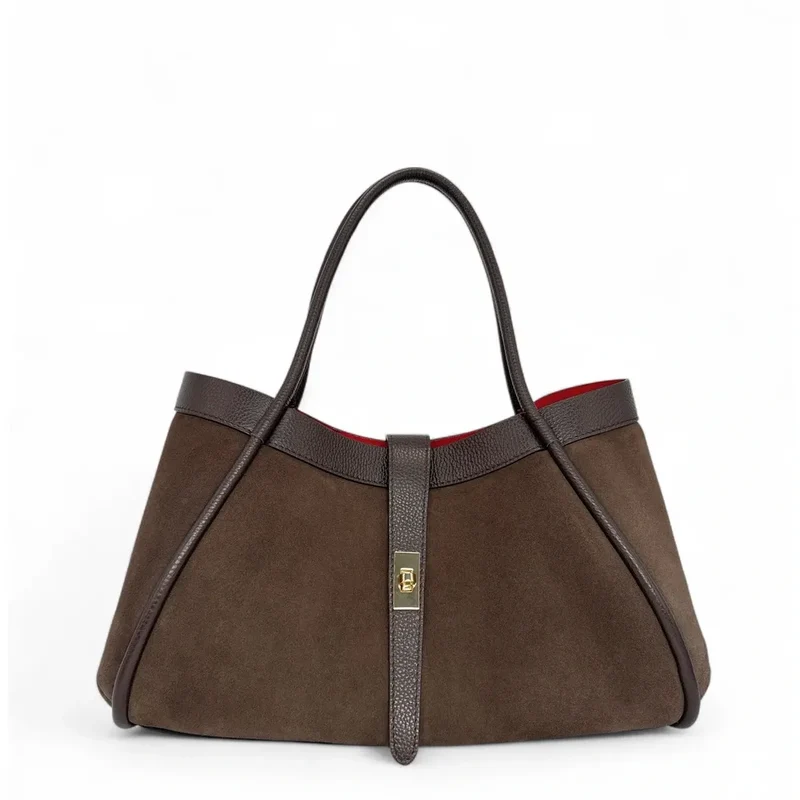 Cabas bowler bi-matière ABERDEEN Chocolat