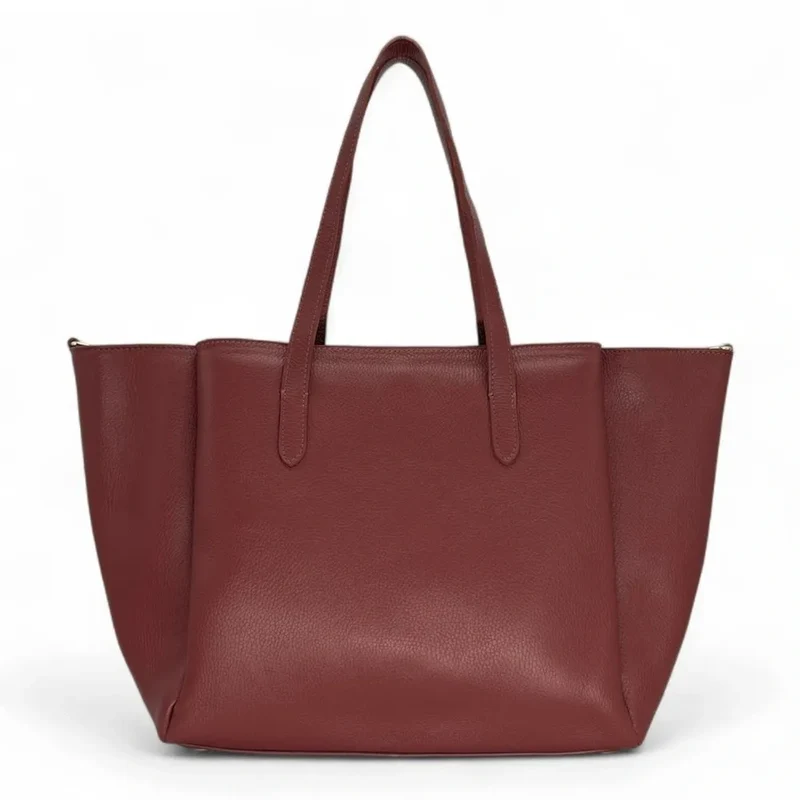 Grand sac en cuir grainé TITANIA Rouge bordeaux
